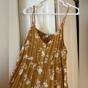 Billabong Maxi Dress with Buttons Mustard Floral